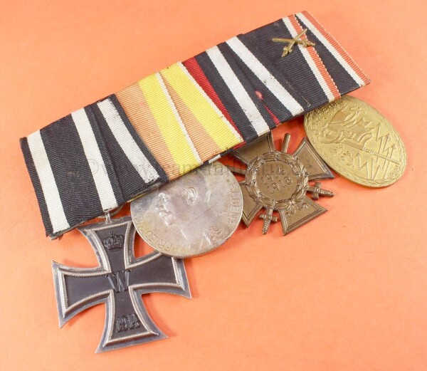 4-fach Ordensspange Baden / Preussen DRGM / Eisernes Kreuz 2.Klasse 1914 WILM