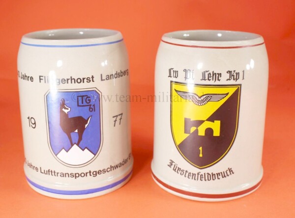 2x Bierkrug Luftwaffe Lufttransportgeschwader Landsberg / Fürstenfeldbrück