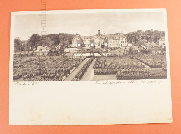 Postkarte Hindenburgplatz und Schloss - Gauparteitag Münster in Westfalen
