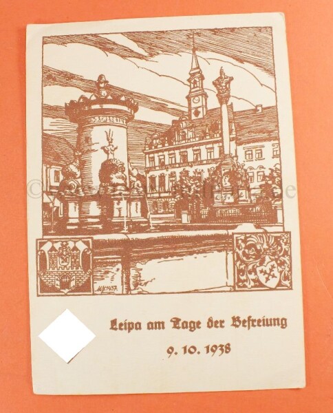 Postkarte "Leipa am Tage der Befreiung 9.10.1938" Sudetenland