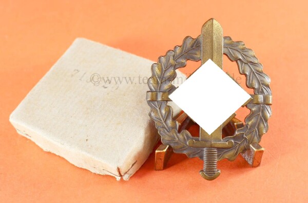 SA-Sportabzeichen in Bronze im Verleihungskarton-  (Nummerngleich) - STONE MINT CONDITION