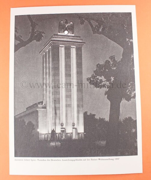 Geschenkfoto zur Einweihung des Neubaues der Reichskanzlei - monumentaler Reichsadler