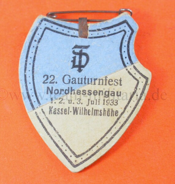 Abzeichen 22. Gauturnfest Nordhessengau 1933 Kassel-Wilhelmshöhe