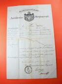 gro&szlig;e Urkunde Alois Huber badische Artillerie Regiment