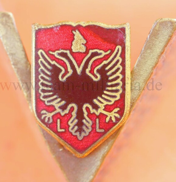 Kleinabzeichen albanischen Freiwilligen der Waffen-SS Div. "Skanderbeg" Divisionsnadel Truppenabzeichen ?