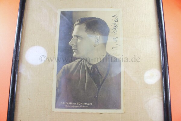 Portrait mit original Unterschrift Reichsjugendführer Baldur von Schirach