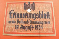 fabrige Postkarte Erinnerungsblatt an die Volksabstimmung...