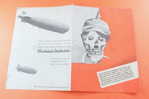 Wurfzettel oder Werbezettel "Wir stellen dagegen" Sonderausgabe Adolf Hitler illustrierter Beobachter