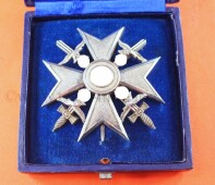 Spanienkreuz in Silber im blauen Etui (Juncker) - TOP...