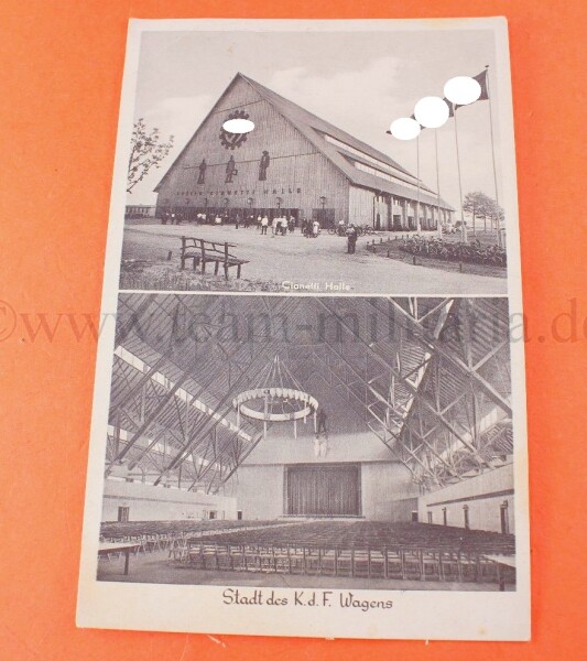 Postkarte Wolfsburg, Stadt des KdF Wagens, Blick auf Tullio Cianetti Halle