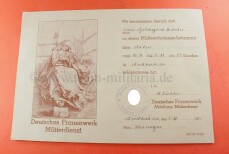Urkunde Deutsche Frauenwerk M&uuml;tterdienst...
