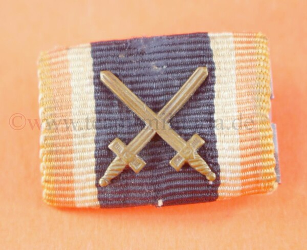 frühe Bandspange / Feldspange Kriegsverdienstkreuz 2.Klasse 1939 mit Schwertern (orangefarbiges Band)