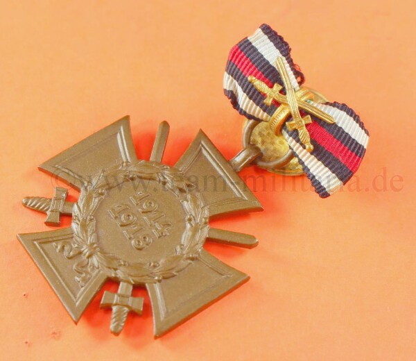 Frontkämpfer Ehrenkreuz mit Schwertern an Knopflochdeko