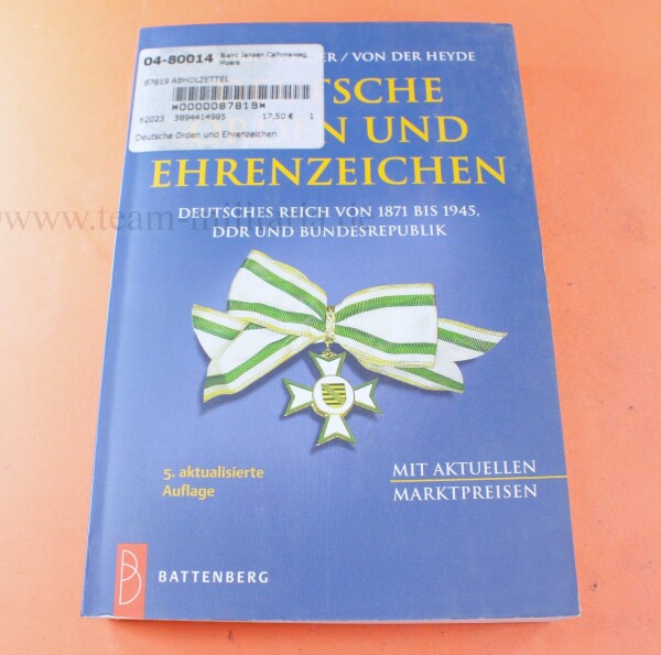 Fachbuch - Deutsche Orden und Ehrenzeichen 1871-1945 - Nimmergut / Feder /  Heyde