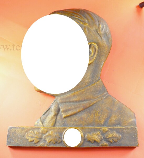 großes frühes Bronze Wandrelief Adolf Hitler