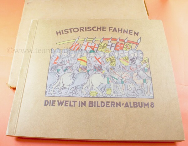 Zigarettenbilderalbum / Sammelalbum - Historische Fahnen im Schuber