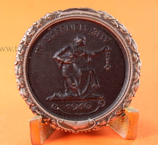 Brosche Deutsches Reich Medaille "In Eiserner Zeit" 1916 - Silber 800