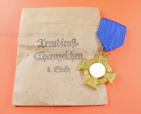 Treudienst-Ehrenzeichen in Gold für 40 Jahre (Deschler) in Tüte - SEHR SELTEN