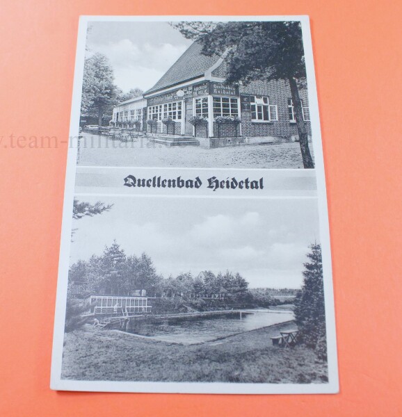 Postkarte A. Wolgast Quellenbad Heidetal Buchholz Krs Harburg 1938