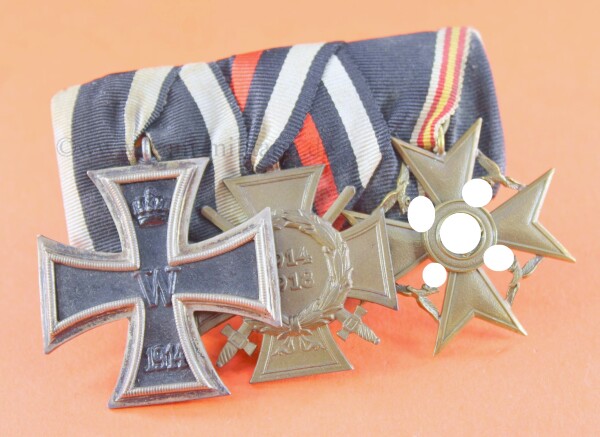 3-fach Ordensspange Spanienkreuz für Hinterbliebene - ULTRA SELTEN