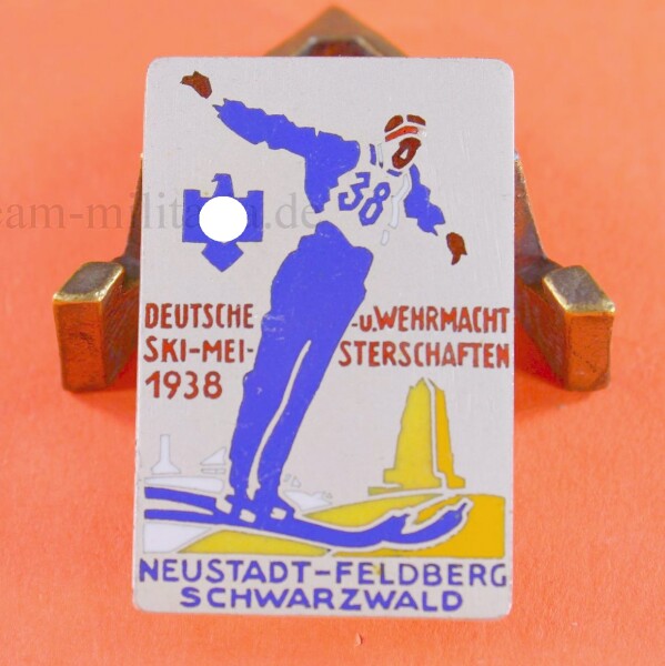 Abzeichen "Deutsche u. Wehrmacht Ski-Meisterschaften 1938 Neustadt-Feldberg Schwarzwald"