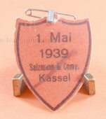 Papierabzeichen 1.Mai 1939 Salzmann &amp; Comp. Kassel