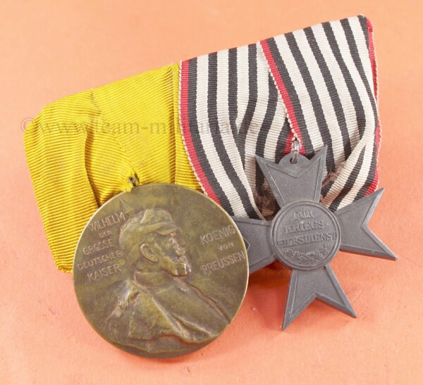 2-fach Frackspange Zentenarmedaille und Verdienstkreuz Kriegshilfsdienst 1916