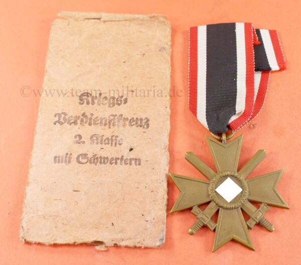 Kriegsverdienstkreuz 2.Klasse mit Schwerter 1939 mit Band und Tüte