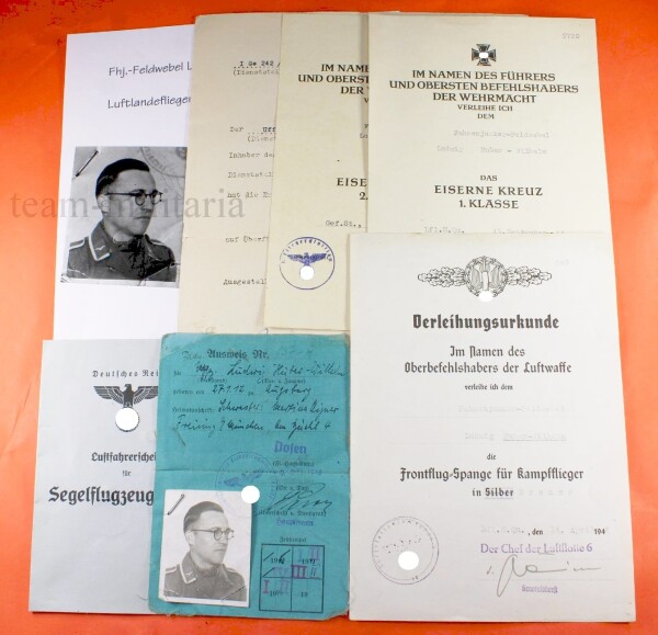 Urkundennachlass des Fahenjuncker Feldwebels Ludwig Huber-Wilhelm aus der Luftflotte 6