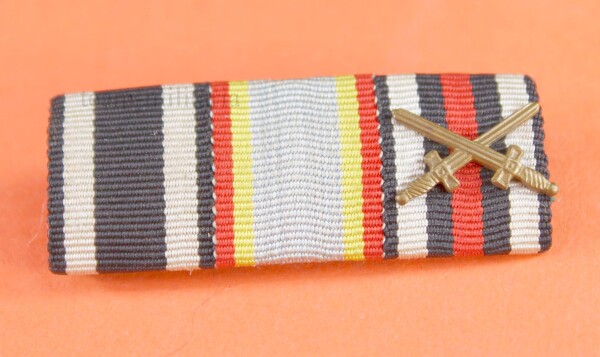 3-fach Bandspange EKII 1914, Mecklenburg-Schwerin Militärverdienstkreuz 2. Klasse 1914 und FKEK