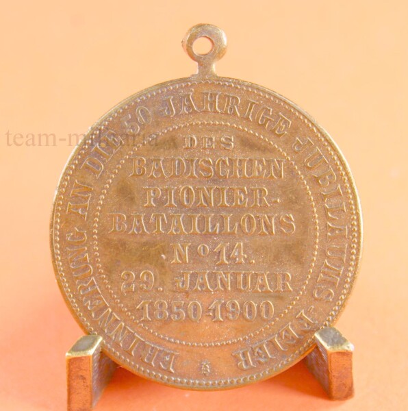 Medaille badische Pionier Bataillon No 14 - 29.Januar 1850-1900