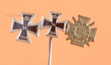 3-fach Miniatur EKI, EKII und Frontk&auml;mpfer Ehrenkreuz