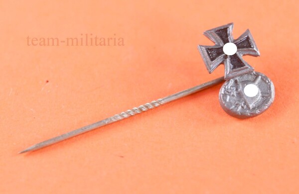 2-fach Miniatur Eisernes Kreuz 1939 und Verwundetenabzeichen in Silber