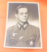 Foto Portrait mit Panzerkampfabzeichen und Band zum EK2 1939
