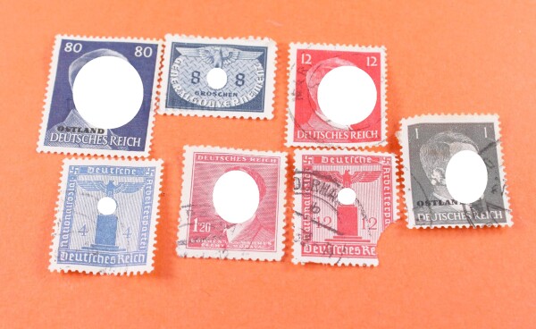 7 x Briefmarken III. Reich / A. Hitler / Ostland Deutschen Reich / Generalgouvernement