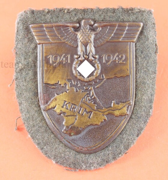 Krimschild 1941 - 1942 mit Gegenplatte und Papier (JFS) - SELTEN