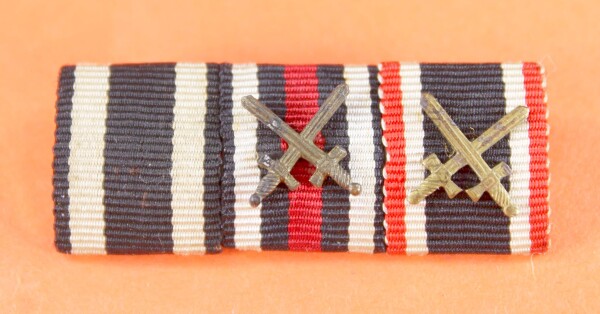 3-fach Bandspange / Feldspange EK2 1914, FKEK und KVK 2.Klasse 1939