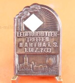 Abzeichen Lederarbeiter Treffen Hartha i. S. 1.Dez 1933 -...