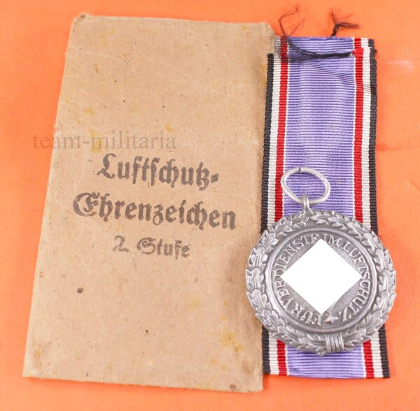 Luftschutzehrenzeichen 2.Stufe 1938 mit Verleihungstüte und Band (60)- MINT CONDITION